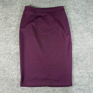Halogen Straight & Pencil Skirt Womens Size 8 Plum Lined Regular Fit Side Zip